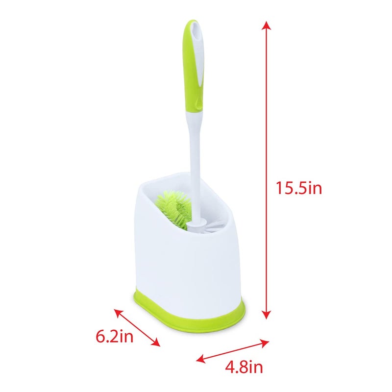 Pine Sol Pine-Sol Toilet Bowl Cleaner Brush with Holder | Heavy Duty Cleaning Wand with Under The Rim Scrubber, Non-Slip Handle, Storage Caddy | Bathroom Supplies, Yellow, Green - Image 4